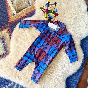 Tea ☕️ plaid button down romper
